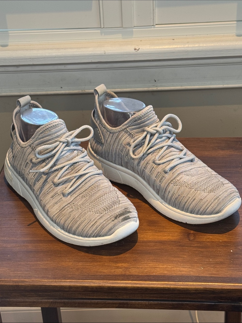 Blondo Women's Knit Lace-Up Sneakers in Light Gray